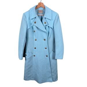 Julius Garfinckel & Co. Trench Coat Women Size XS  Geometric Double Breasted‎